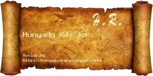 Hunyady Réka névjegykártya