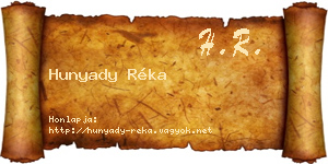 Hunyady Réka névjegykártya